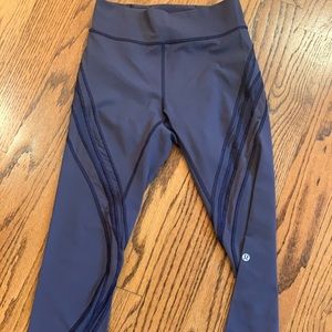 Lululemon Fresh in Mesh Crop Leggings in Midnight Navy Blue Size 6